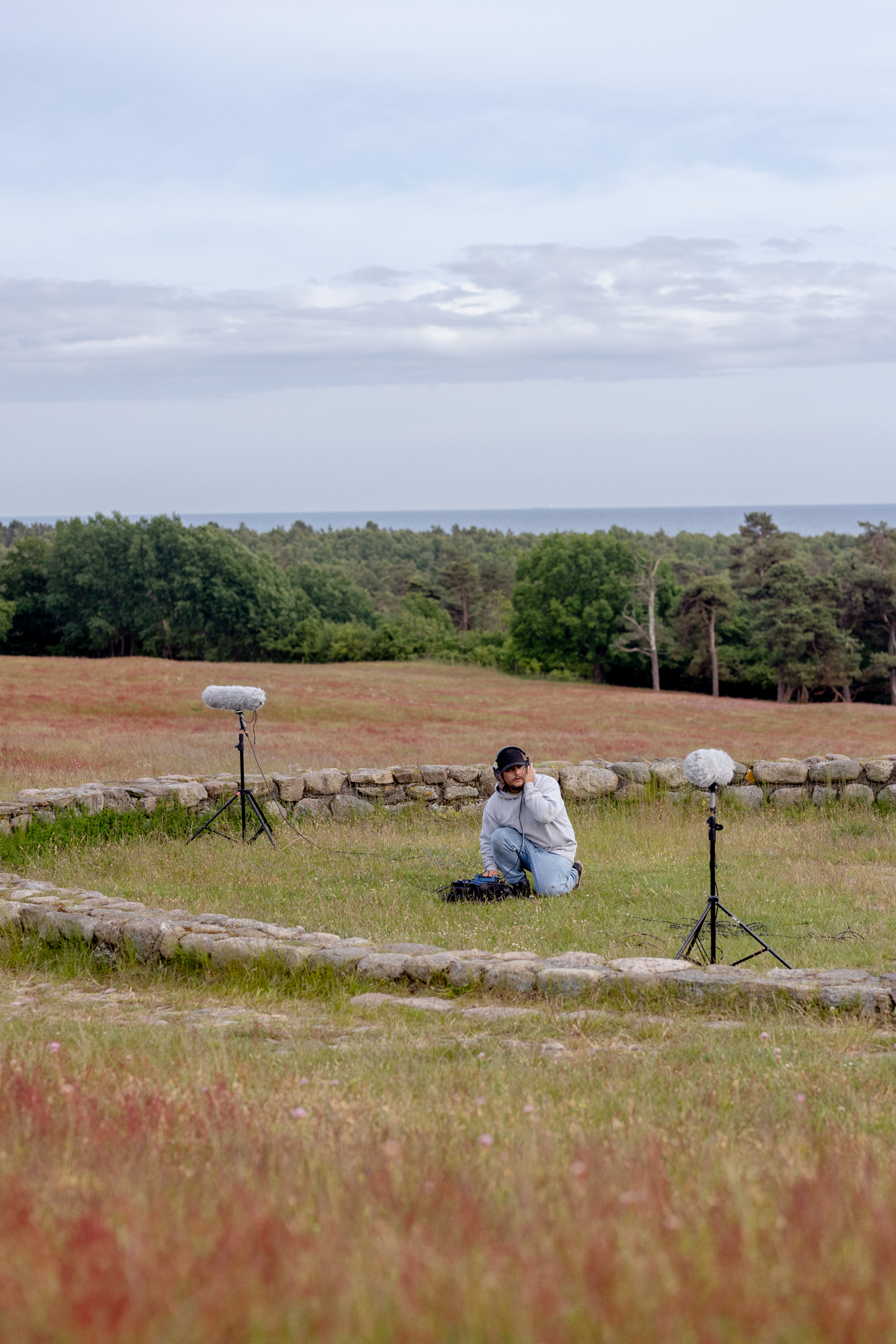 Sound technician at the Meditation Ring, Backåkra 