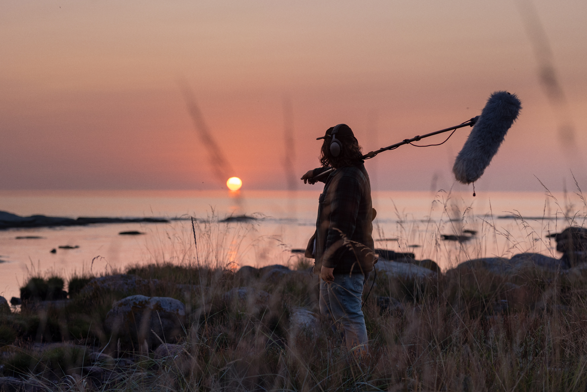 Sound guy looking out over the ocean