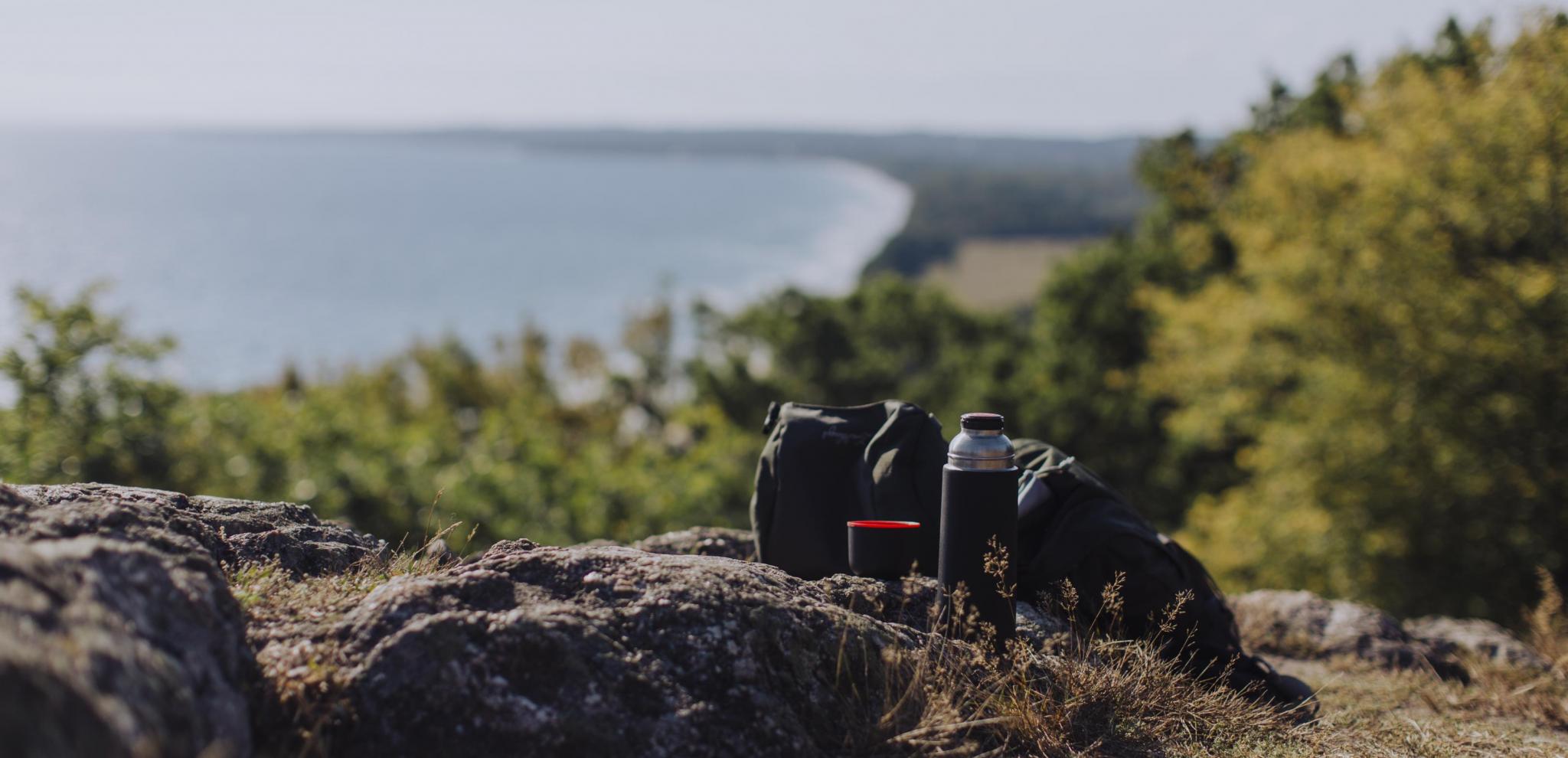 Kaffetermos på Stenshuvuds högsta punkt