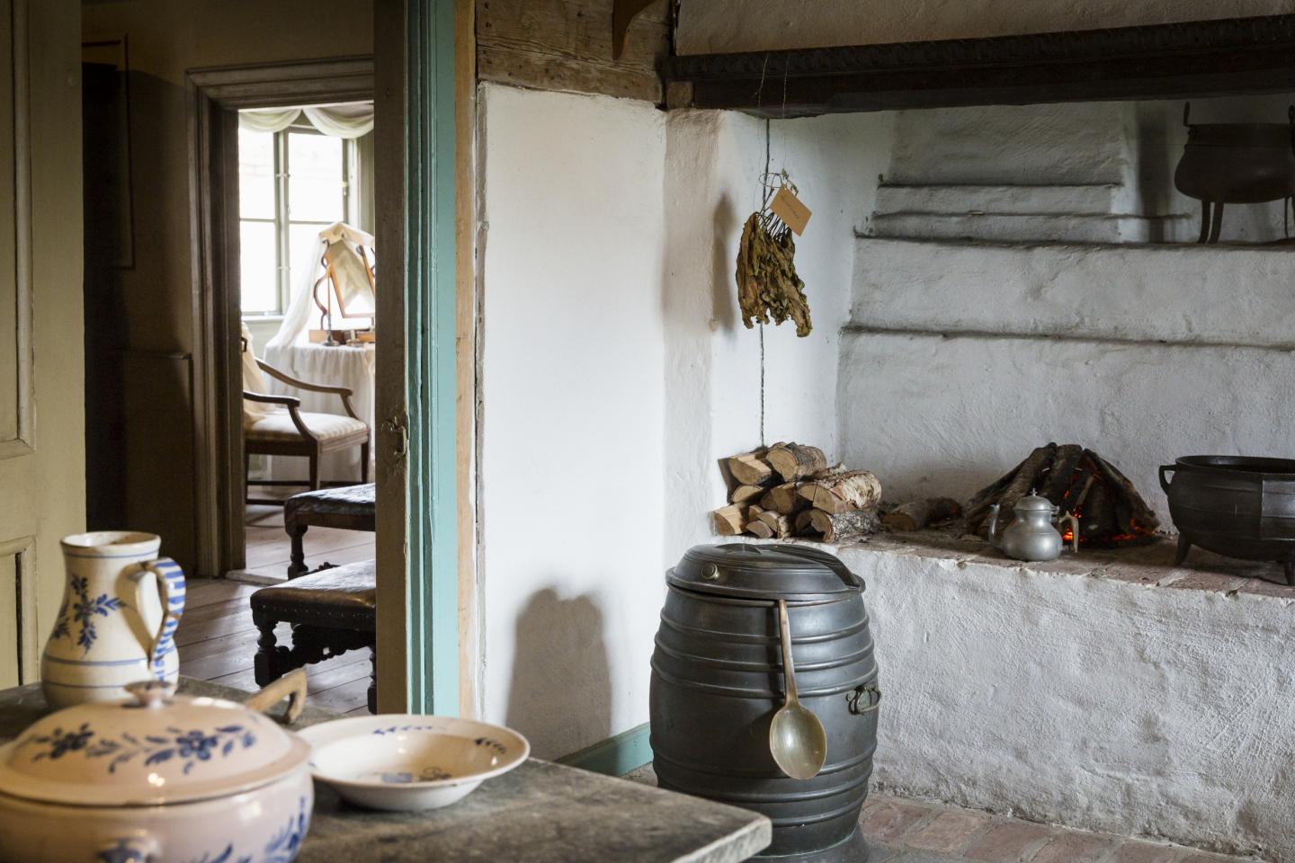 Kitchen in an old farmyard. 