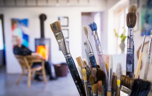 Paintbrushes at Konstrundan in Skåne