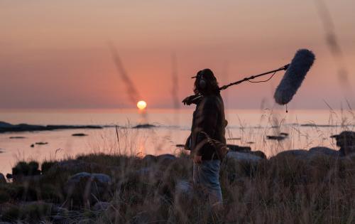 Sound guy looking out over the ocean