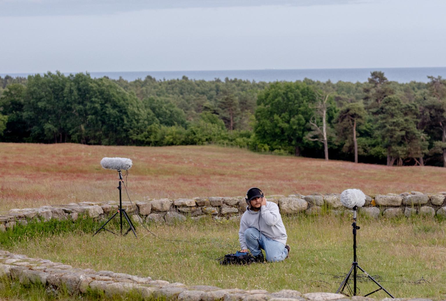 Sound technician at the Meditation Ring, Backåkra 