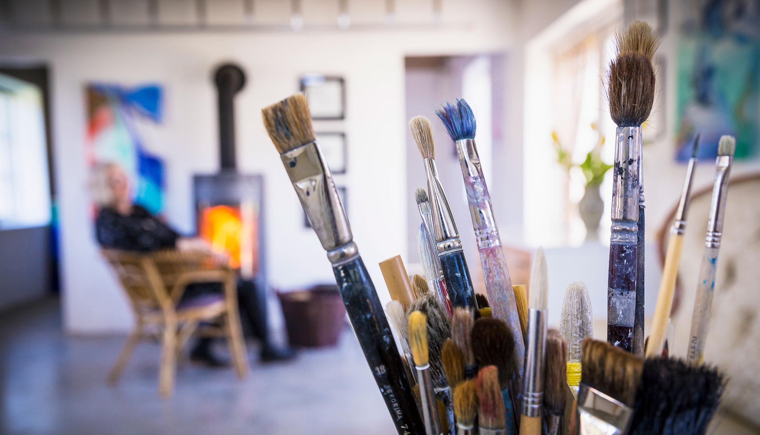 Paintbrushes at Konstrundan in Skåne