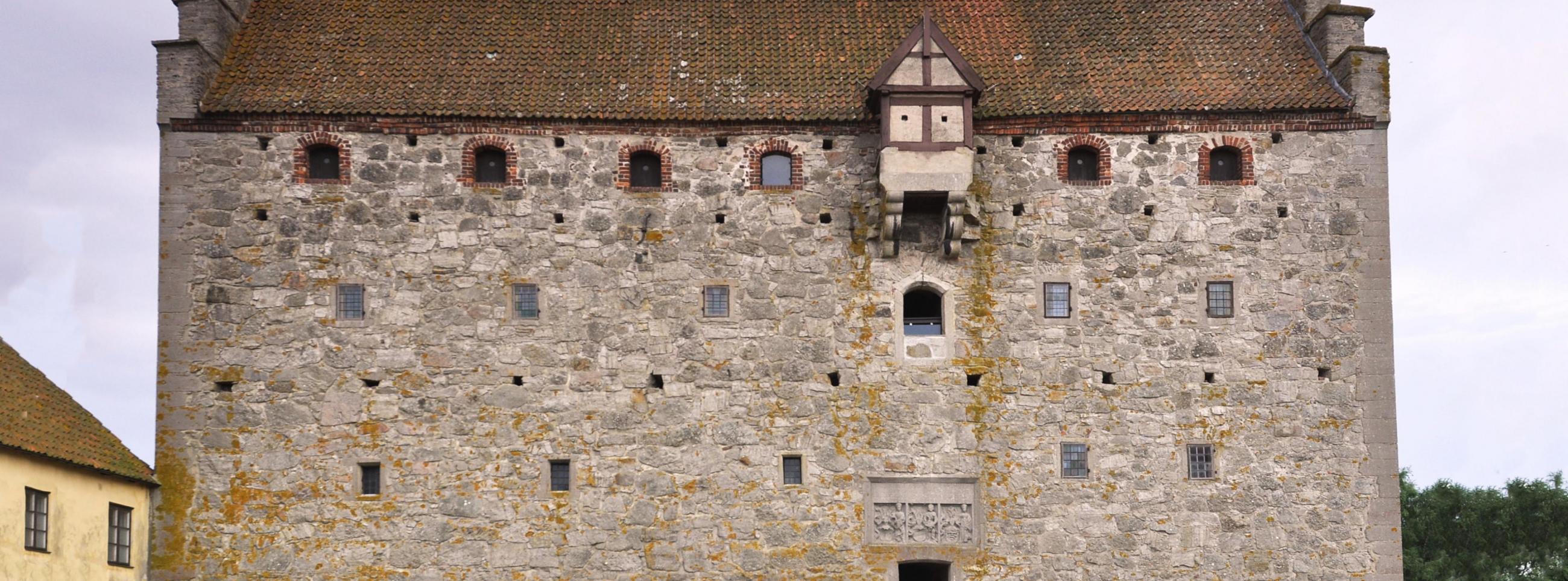 The stone exterior of the medieval fortress at Glimmingehus