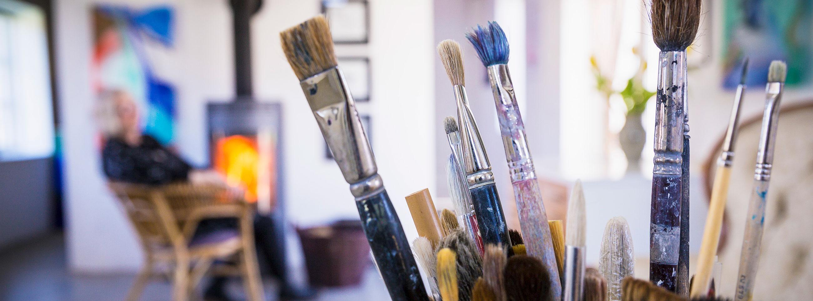 Paintbrushes at Konstrundan in Skåne