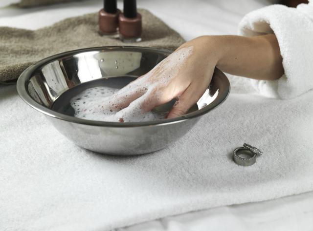 A hand bath manicure at Torekov Hotell