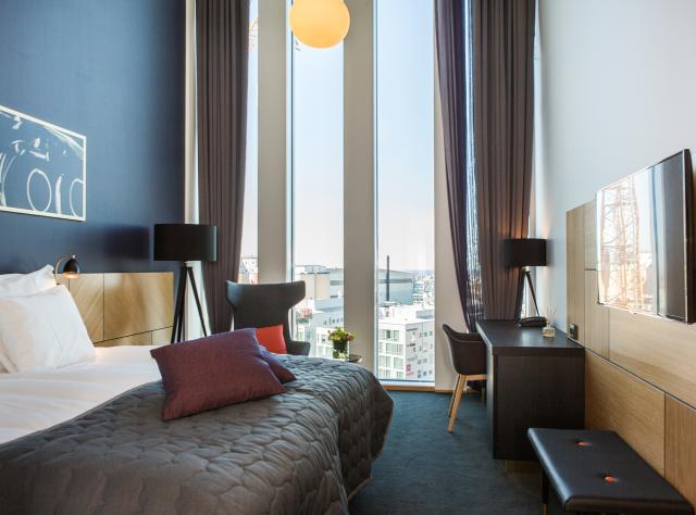 Zimmer im Clarion Hotel & Congress, das im Veranstaltungszentrum Malmö Live liegt.