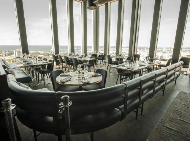 Restaurant in der obersten Etage des Clarion Hotels im Veranstaltungszentrum Malmö Live.